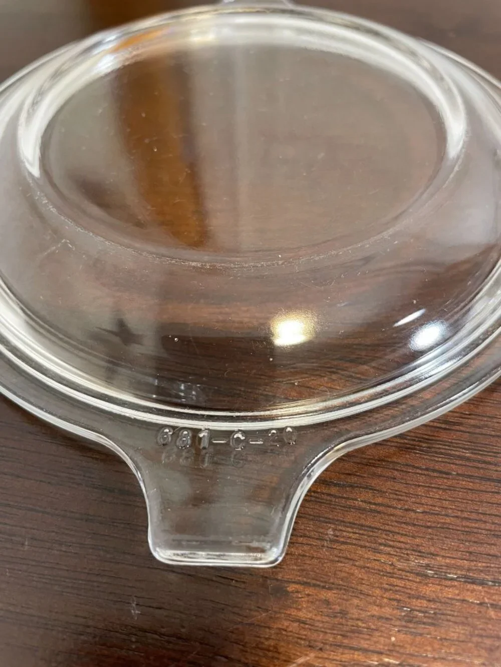 Vintage Pyrex 019 Clear Glass Mini Casserole Dish Lid 681C 20oz 600ml Round Bake